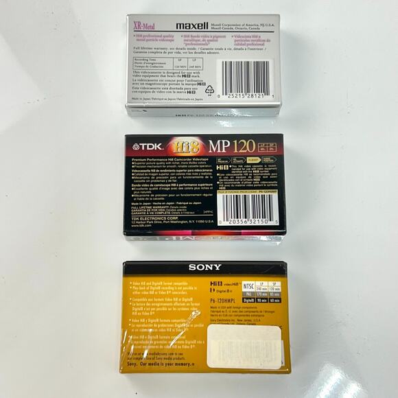 Lot of 3 Hi8 Digital8 Cassette Tapes Blank Video Cassette Sony/TDK/Maxell NEW - Picture 2 of 13